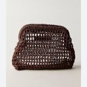 Free People Brown Crochet Clutch